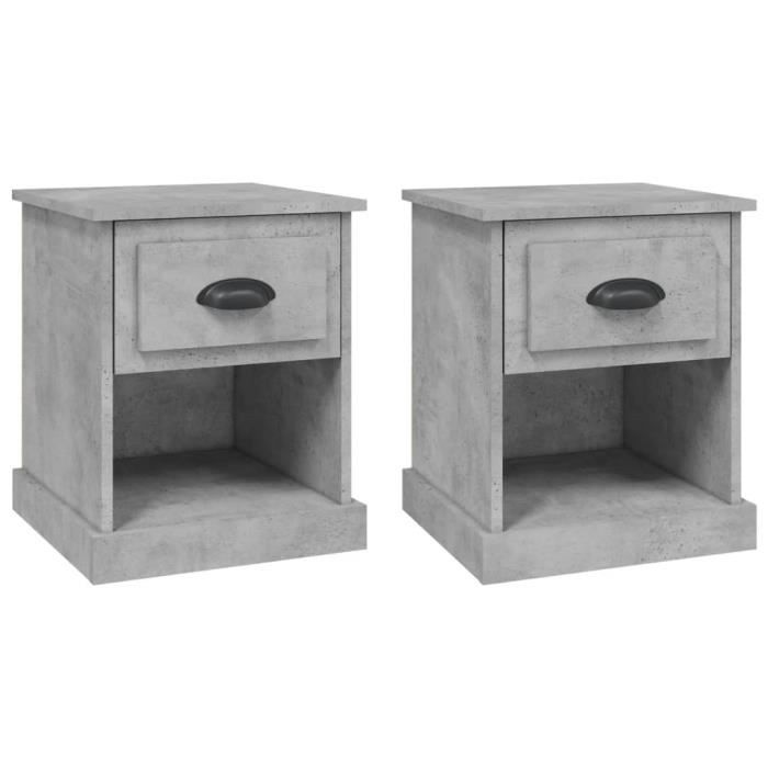 VidaXL Bedside Tables 2 Pcs Concrete Grey 39x39x47.5 Cm Engineered Wood 816137