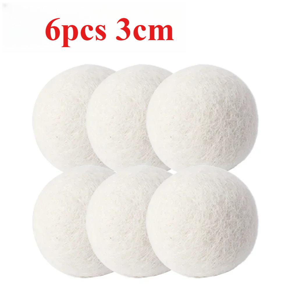 

6Pcs Reusable Wool Dryer Balls Clothes Softener Laundry Fleece Dryer Ball Kit Home Clothes Dryer Washing Machine 3/4/5/6/7cm