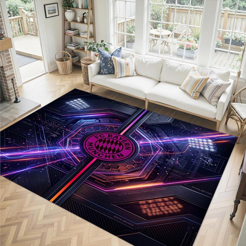 Design Bayernu Mnichov Křišťálový sametový koberec Útulný Ne?Protiskluzová tištěná předložka do ložnice, obývacího pokoje, předsíně