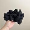 Elegant Korean Black Bow Hairpin - Large High-Grade Shark Clip for Summer