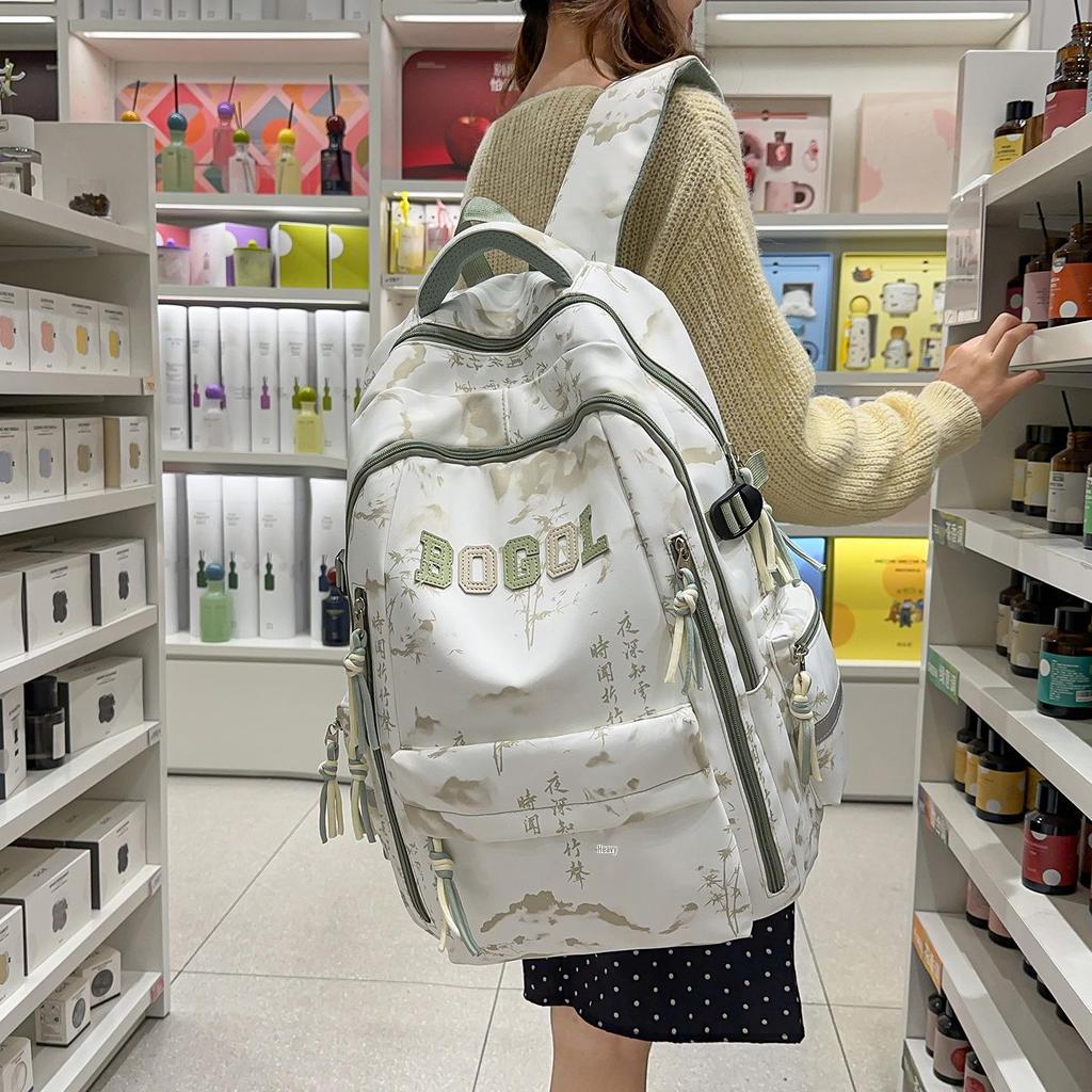 Trendy Batoh ve stylu tušové malby - Velká kapacita, Všestranná školní taška pro studenty