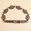 Vintage Cowgirl Buckle Belt Zinc Zinc Alloy Heart Hollow Belt Trendy Cowboy Waistband  Waist Accessories