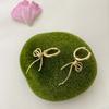 BF CLUB 925 Silver Bow Knot Earrings For Women Trendy Simple Gold Jewelry Prevent Allergy Party Accessories