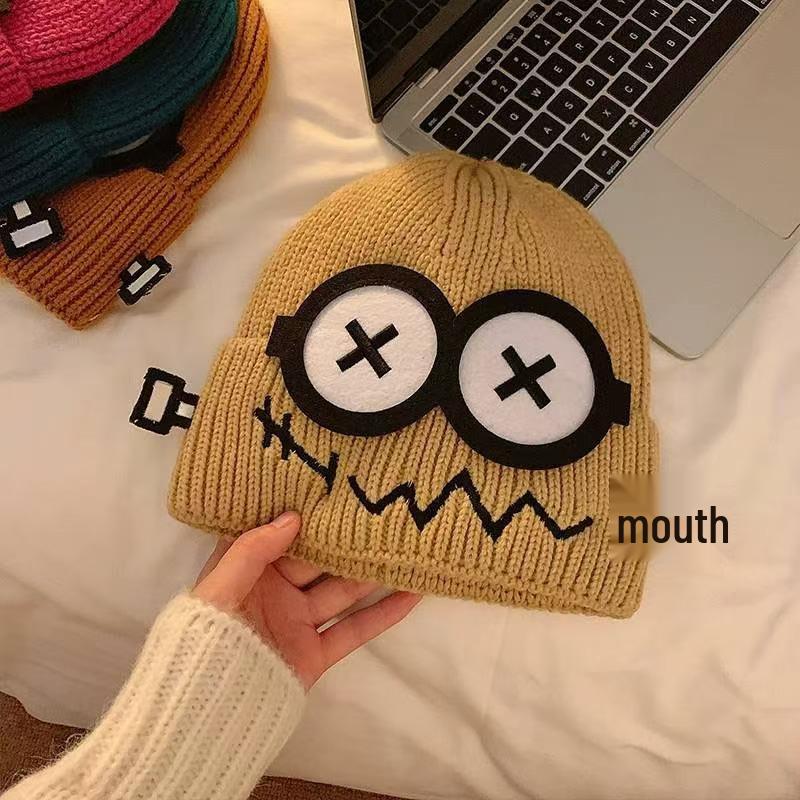 Green Cartoon Wool Hat for Women - Cute, Warm, and Face-Slimming for Autumn/Winter