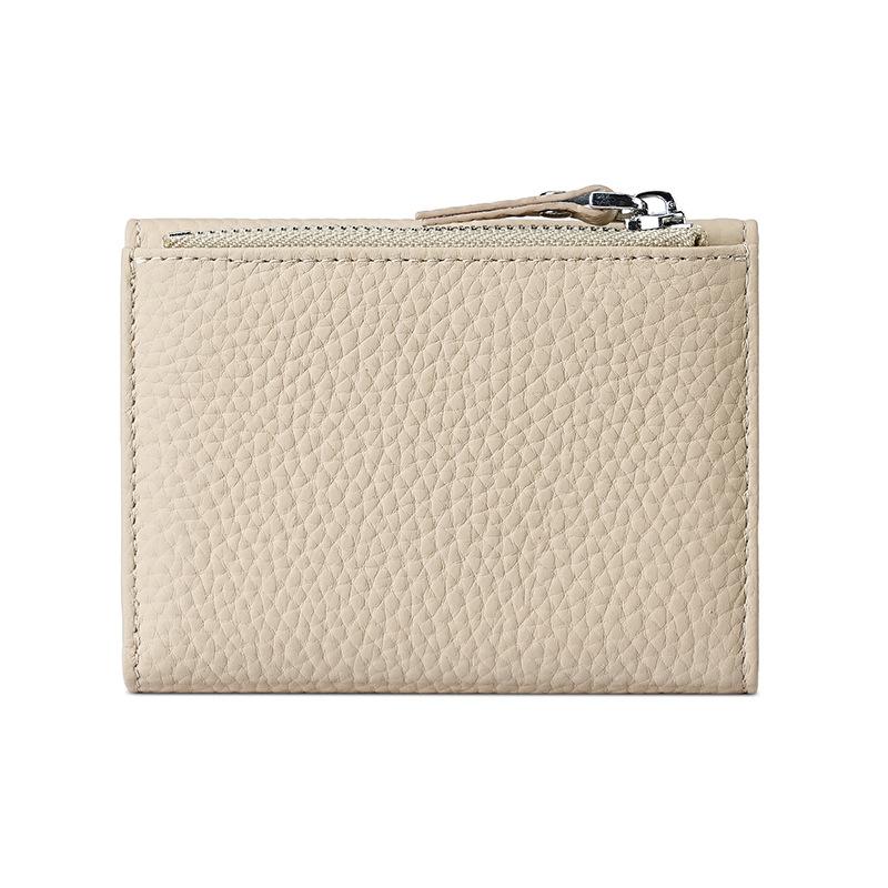 Three-fold Leather Wallet Women's RFID Anti-theft Swipe Bag 10-slot Cowhide Cash Card Holder