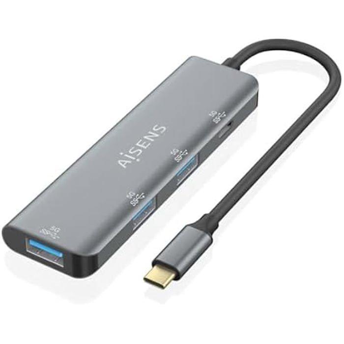 Hub USB - AISENS - A109-0762 - Compact - Gris - 1 Unité