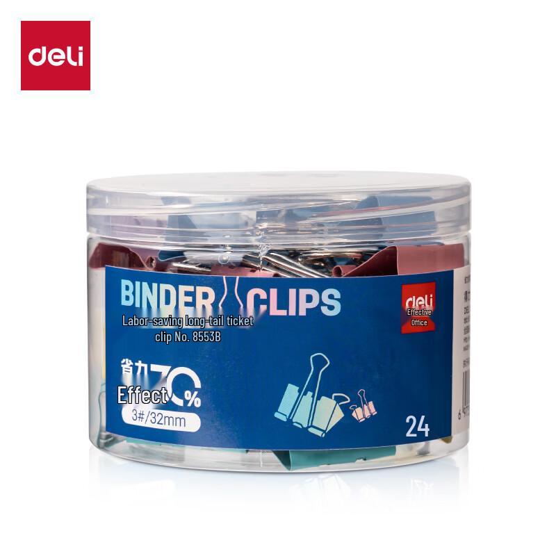 Deli 8553B Colorful Binder Clips