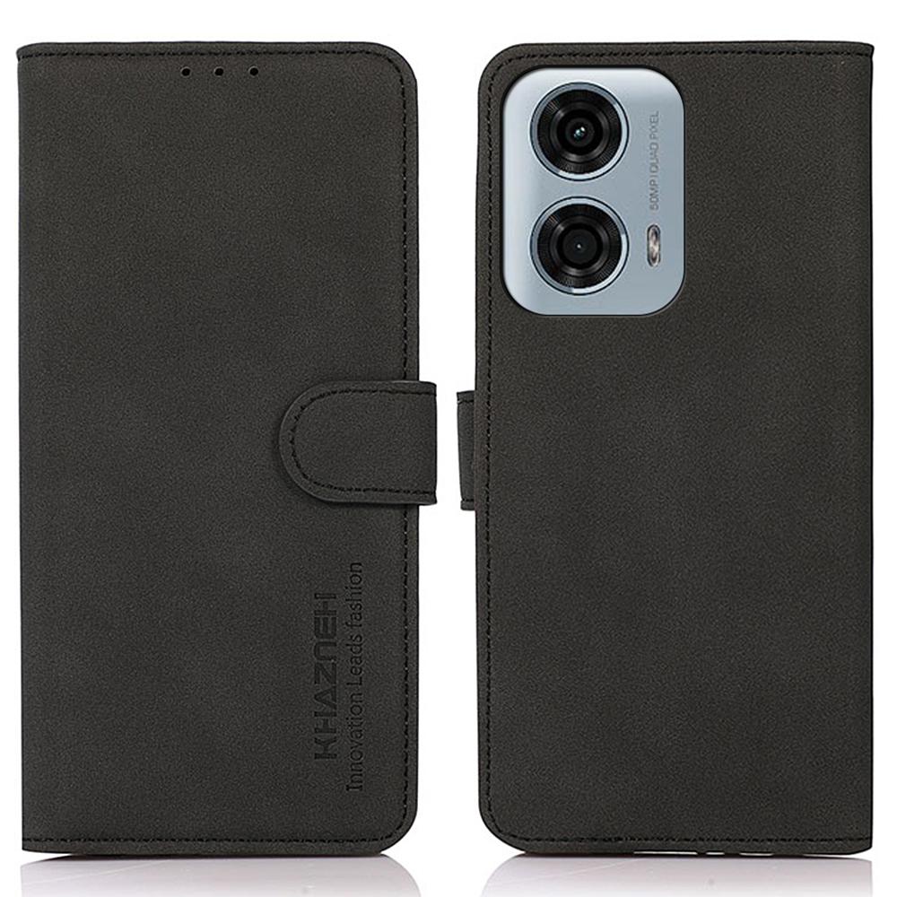 

KHAZNEH Phone Case for Motorola Moto G45 5G/G34 5G Cover Wallet Anti-Scratch Phone Stand Shell Black