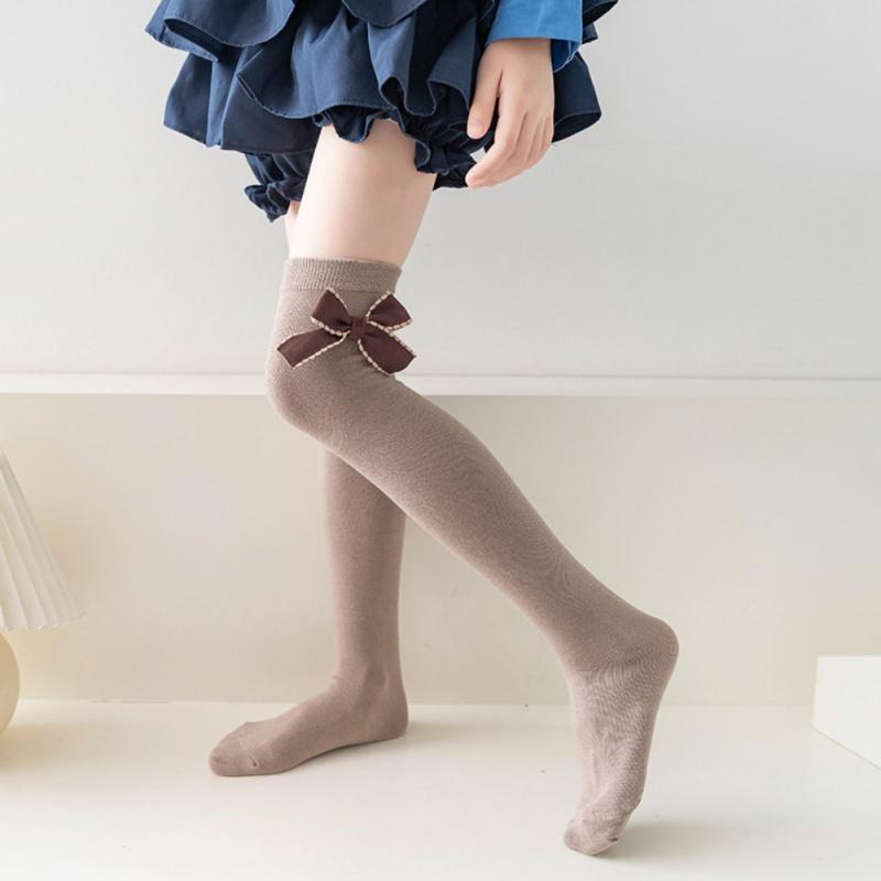 Children's Stockings Thin Kids Long Tube Socks Girls' Bowknot Stockings