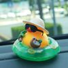 Summer Car Dashboard Decoration, Tropical Beach Figurine with Coconut & Green Buoy Rings, Non-Slip Auto Accessory