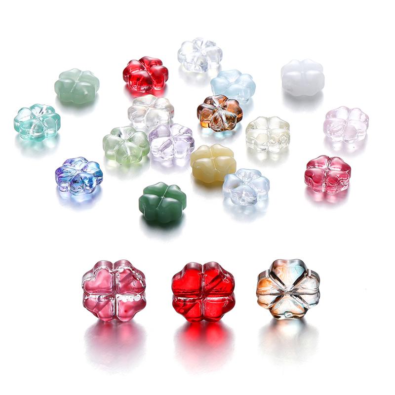 10/20pcs 10mm Czech Lampwork Crystal Flower Spacer Beads Flat Round Loose Beads For DIY Jewelry Making Supplies Accessories