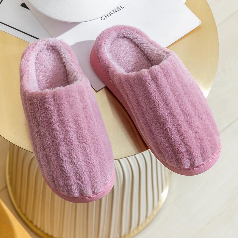 

Cotton slippers women s winter new velvet warm slippers couple cotton mop inner cotton shoes silent non-slip wool slippers 36-37 фіолетовий