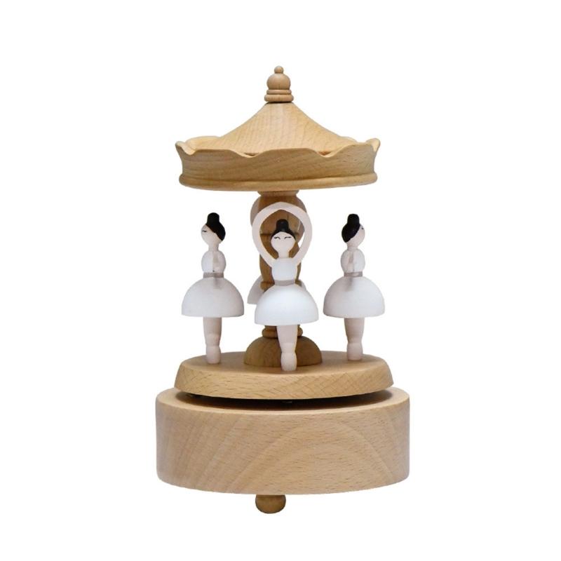 

Wooden Ballet Dancer Music Box for Kids Girl Windup Musical Box Present for Women Family Friend Creative Valentines Gift 1