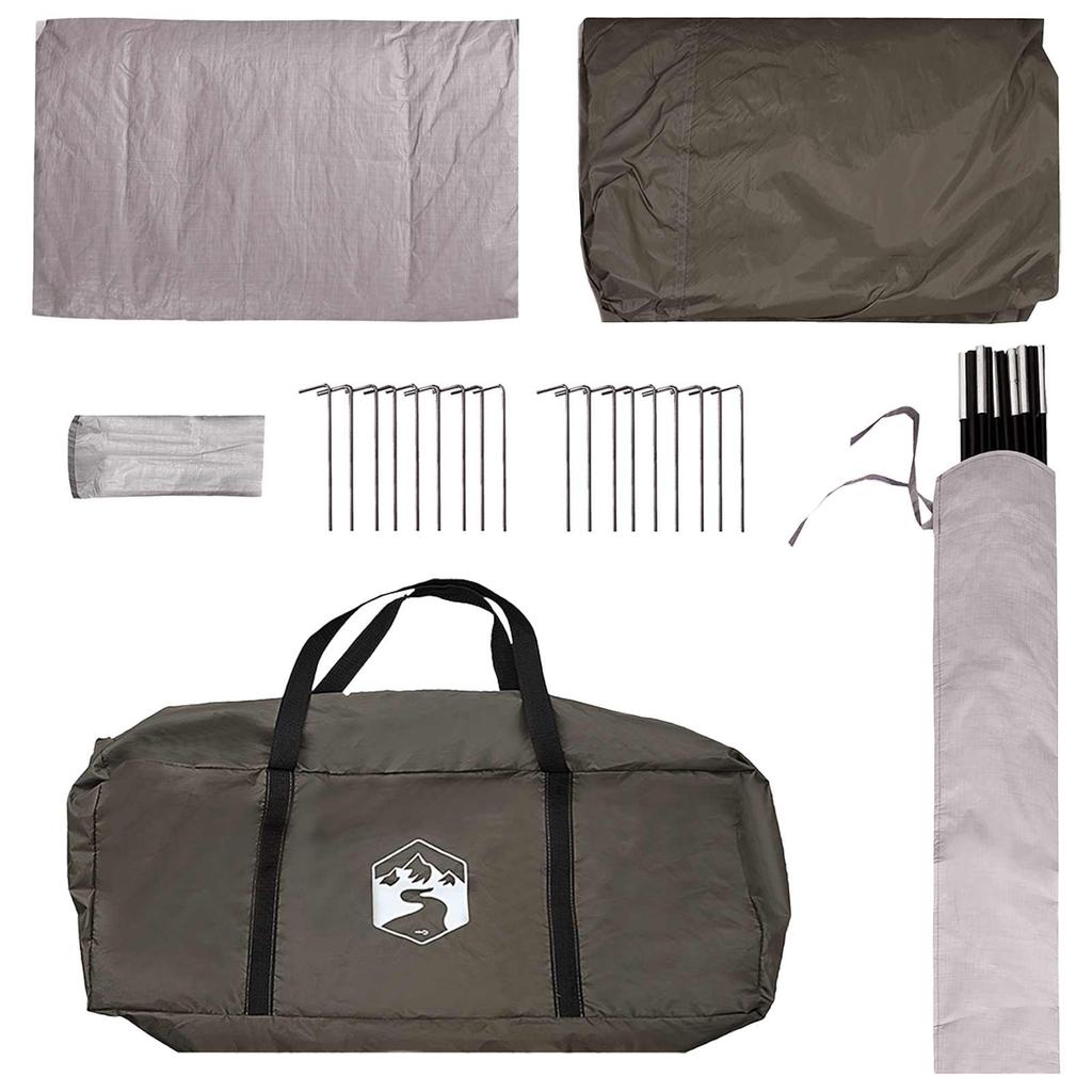 Cabin Tent with Roof Brown and Gray 8 Person Polyester and Steel