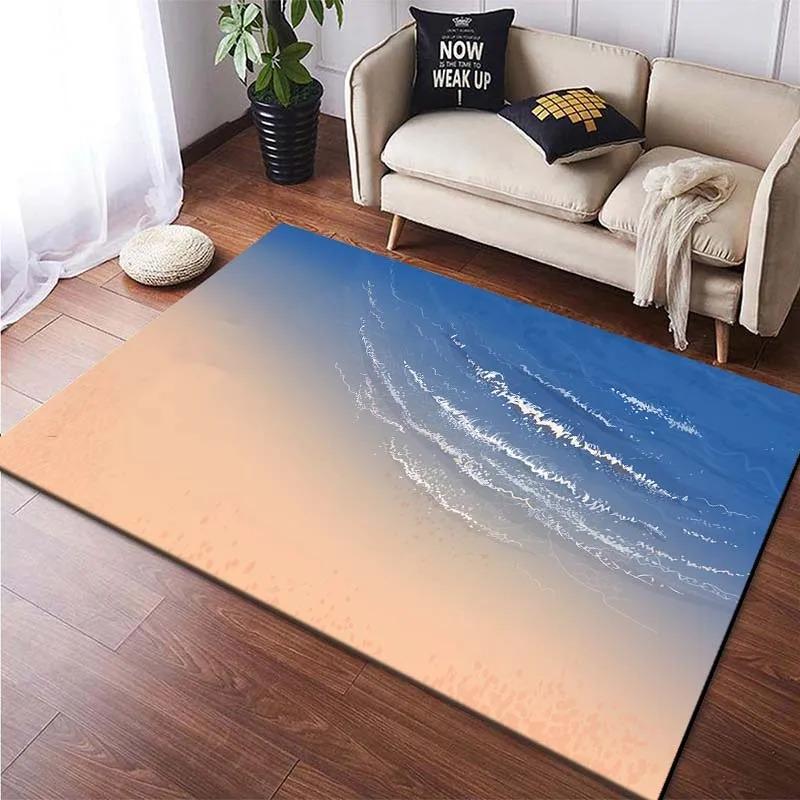 Beach Pattern Floor Mats Door Front Decoration Home Living Room Floor Mats