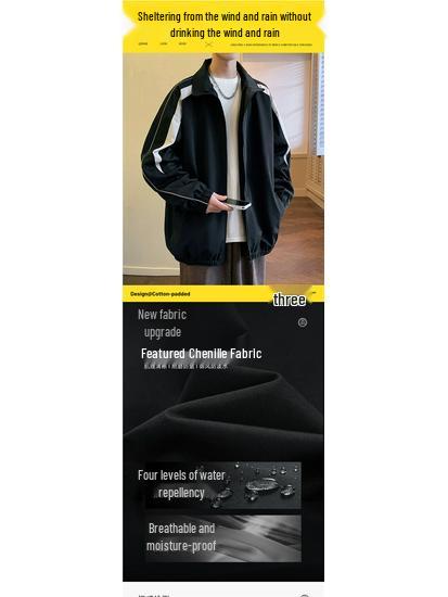 Herren Stehkragen Coach Jacke: 2025 Frühling/Herbst Trendige Jugendliche Freizeit-Sportjacke