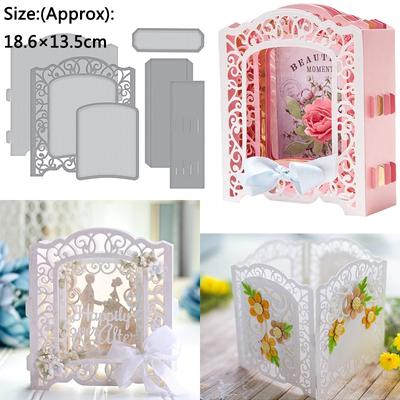 Szablon do drzwi z ramką na kartkę z życzeniami ślubnymi 3D, metalowa forma do cięcia, wykrojnik do scrapbookingu