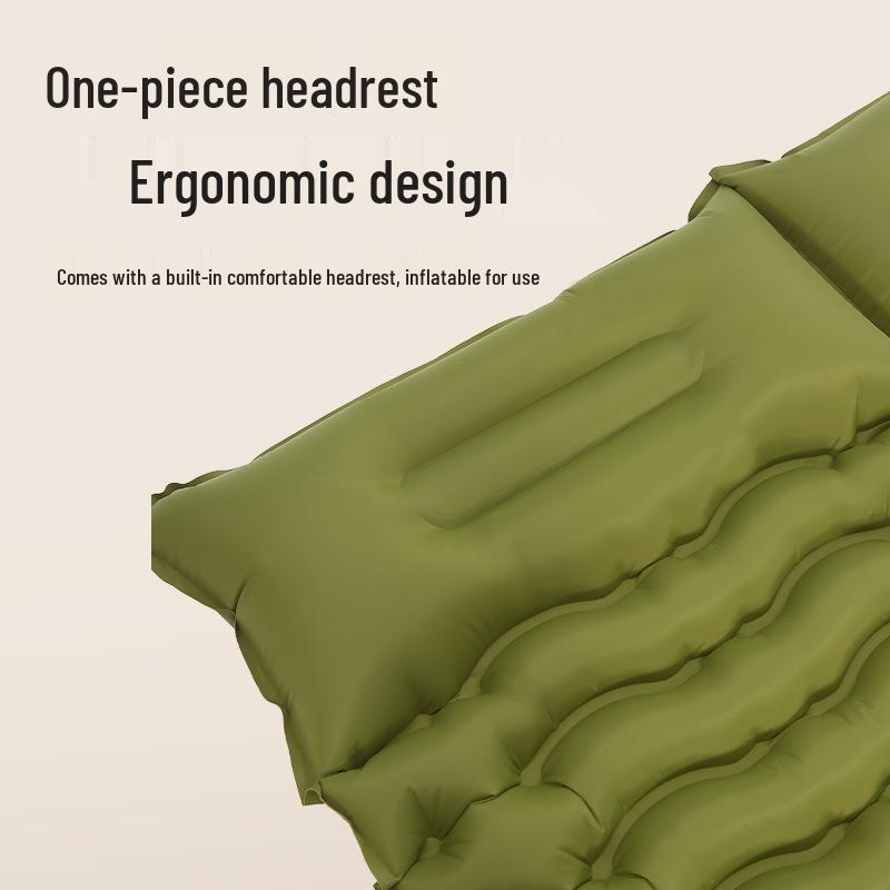 2023 Outdoor Inflatable Mat with Single Foot-Pump - Moisture-Proof, Thickened, TPU Nylon, Splicable