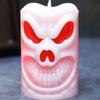 Bougie d'Halloween sans flamme avec lumière LED, Design Visage de Fantôme Citrouille Crâne Sécurisée à Piles Décoration Intérieur Extérieur pour Fête Maison Hantée