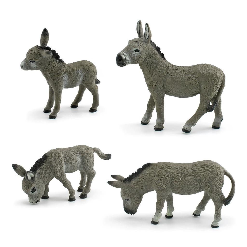 Realistic Gray Donkey Figurine - Solid Static Animal Model Educational Toy For Kids' Cognitive Learning