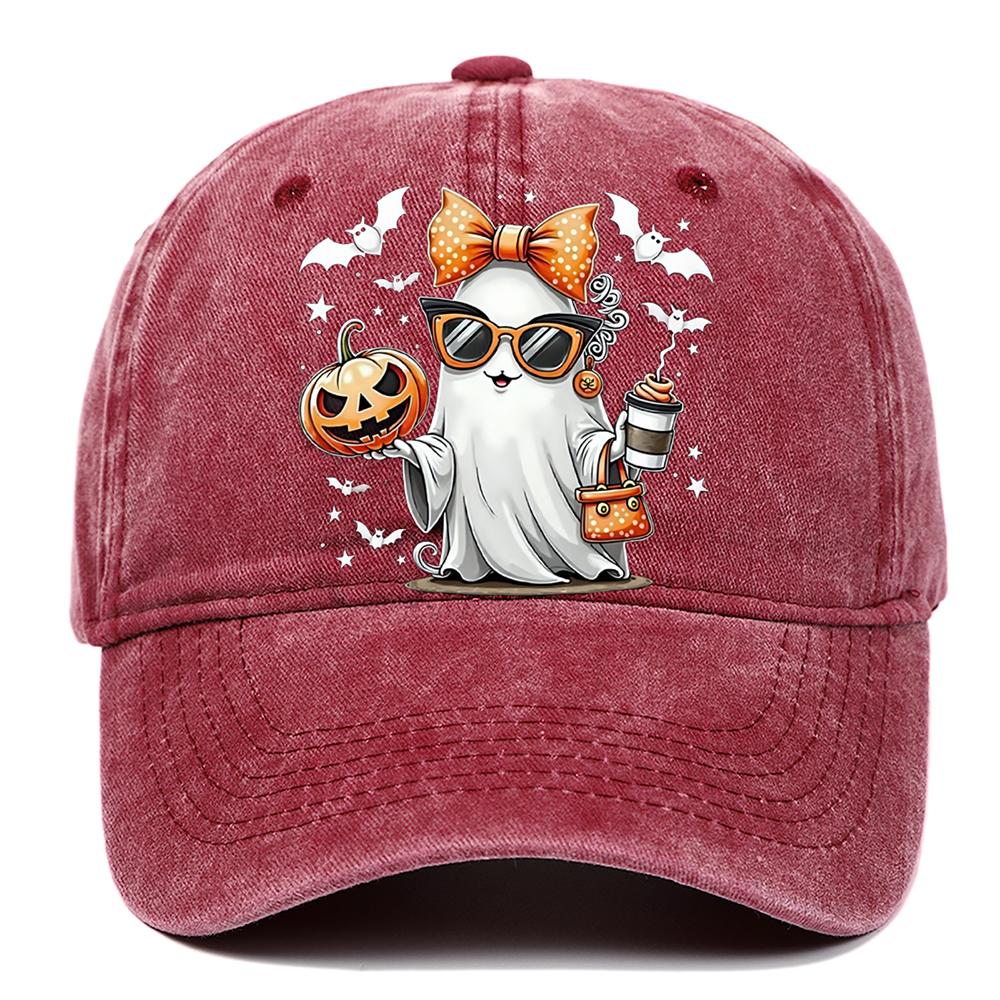 Bat Ghost Printed Baseball Hat for Men and Women Outdoor Sports Sunscreen Hat Halloween Festival Party Decoration Hat