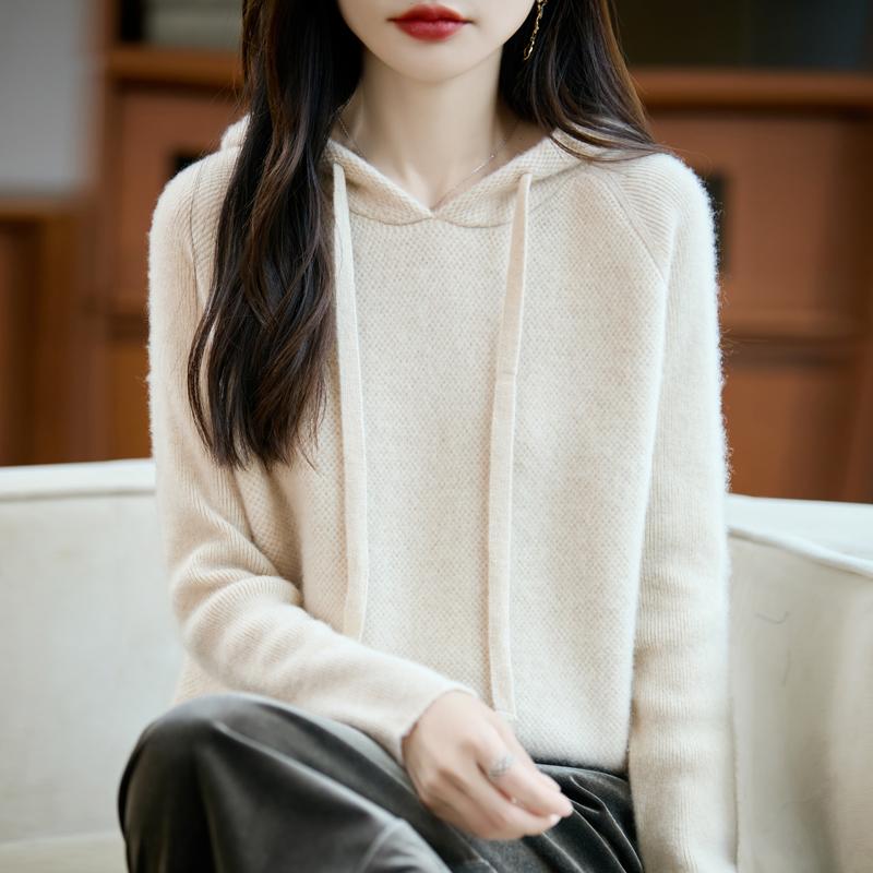 Women's cashmere sweater Qinghe cashmere 30% cashmere 70% wool autumn and winter pullover warm and fashionable