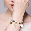 Lightweight Adjustable Chain Bracelet With Sparkling Star Elf Charm Faux Pearls Design For Casual Party Occasions