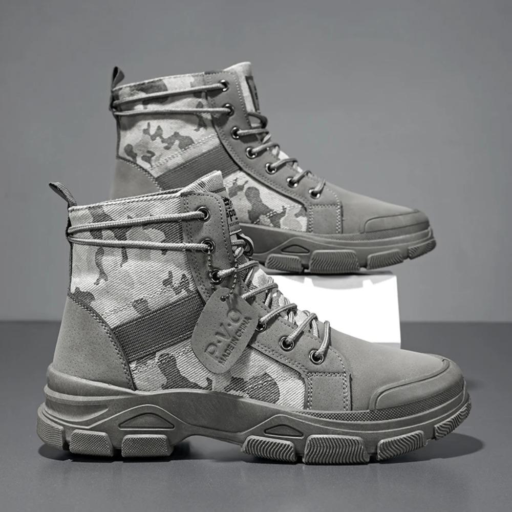 Herren Herbst Camouflage High Top Stiefel Outdoor Arbeitsstiefel Luxusmarken Freizeitsneaker Britischer Stil Dicksohlige Schuhe Wüstenstiefel