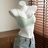Invisible Seamless Cross Back Push Up Wireless Thin Cup Bra With Thin Shoulder Straps