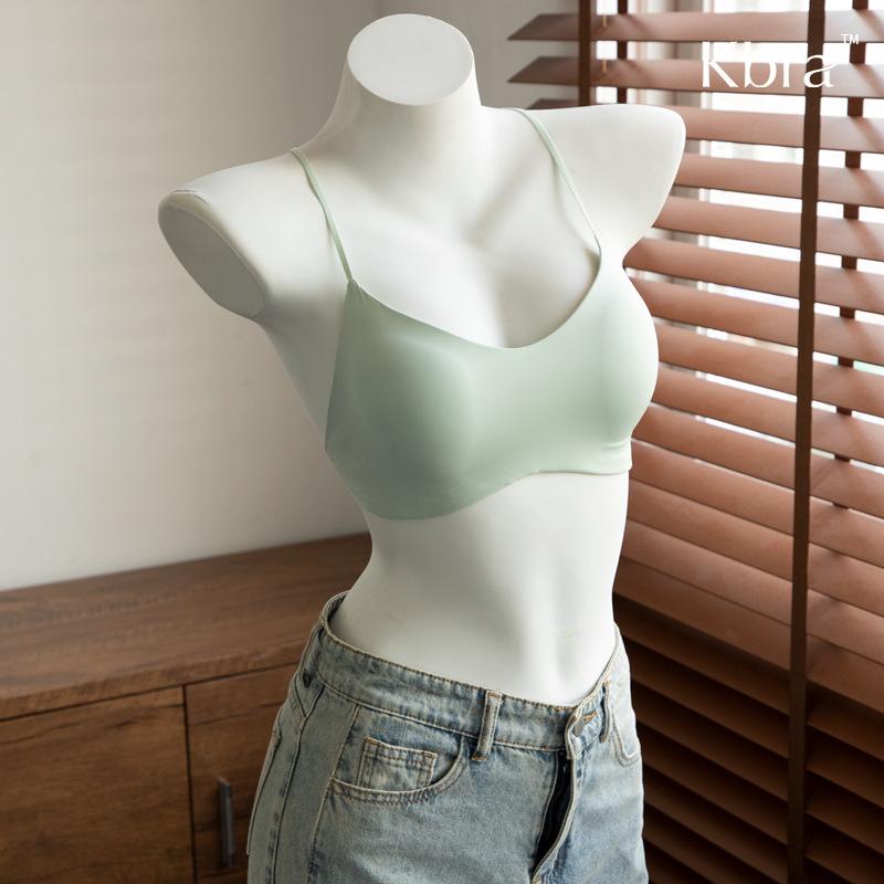 Invisible Seamless Cross Back Push Up Wireless Thin Cup Bra With Thin Shoulder Straps