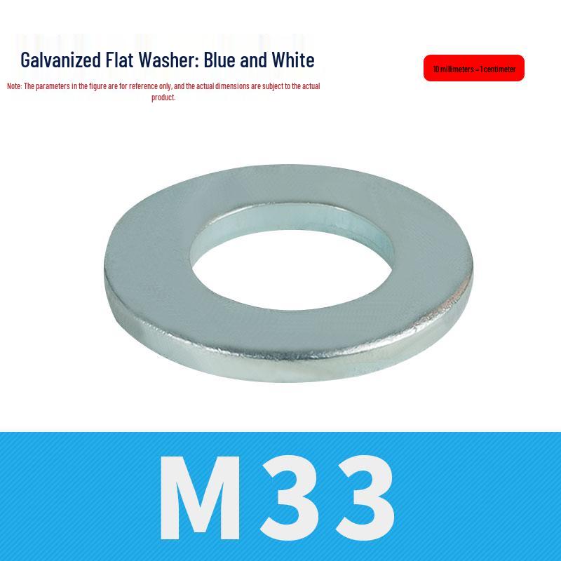 8.8 Grade Blue-White Zinc Galvanized Thickened Flat Metal Washer, M3-M48.