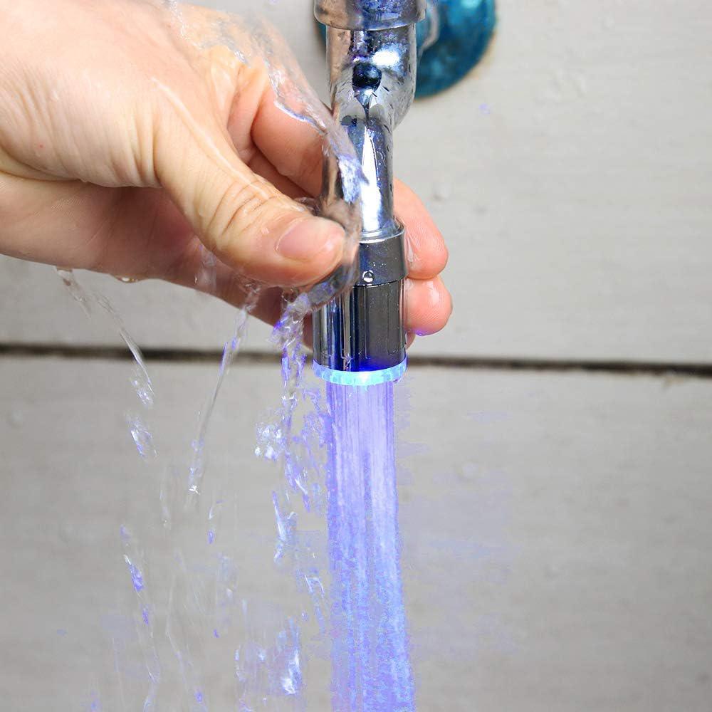 

14PCS Change Automatically 7Color LED Faucet Head Glow Water Saving Stream Light Faucet Aerator Tap Nozzle for Kitchen Bath