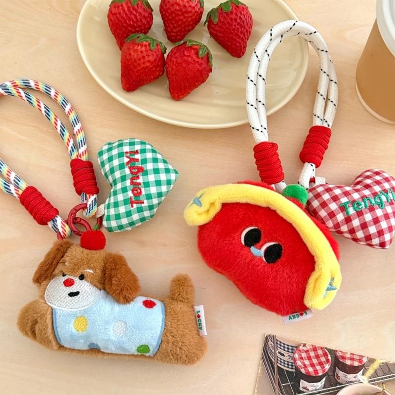 Plush Rabbit Dog Keychain Cartoon Puppy Pendant Bag Charm Lightweight Portable Accessory For Women Girls