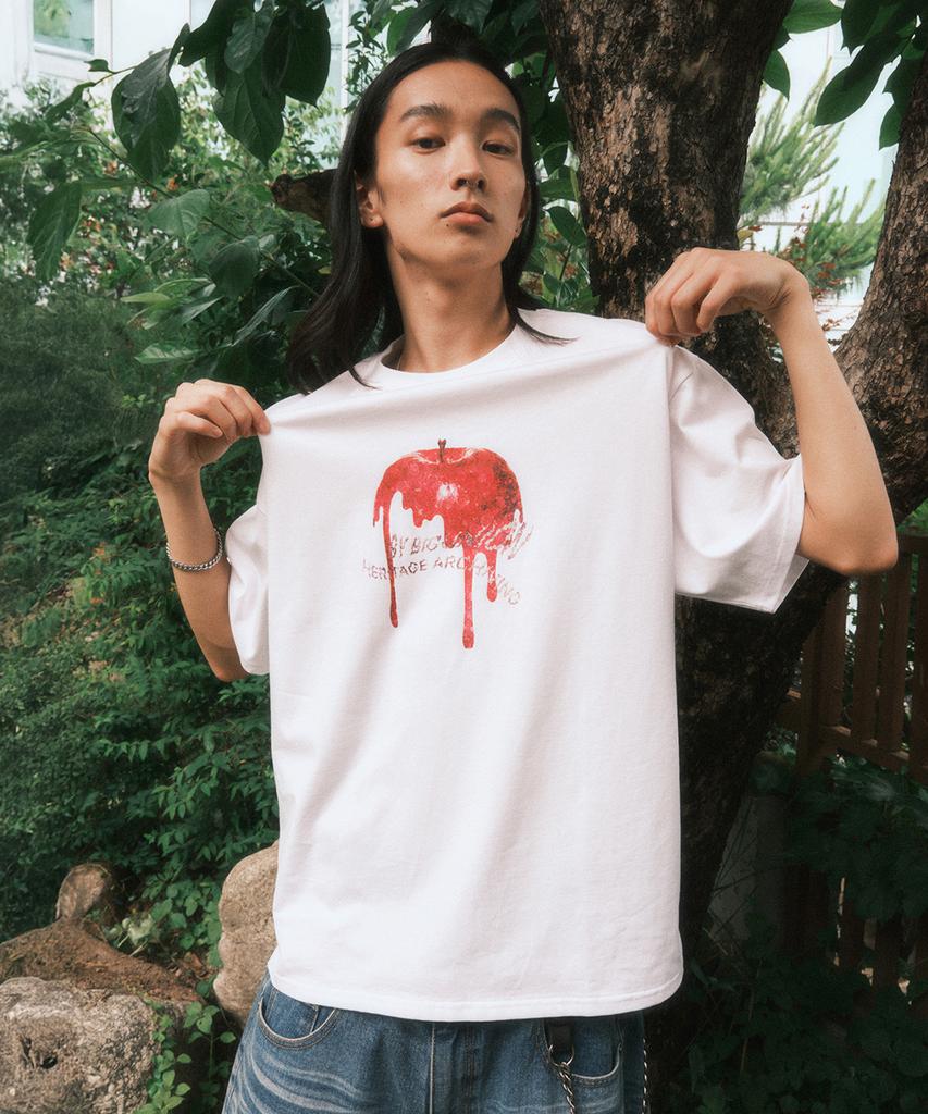BIG UNION Melted Apple Graphic T-Shirt (White)