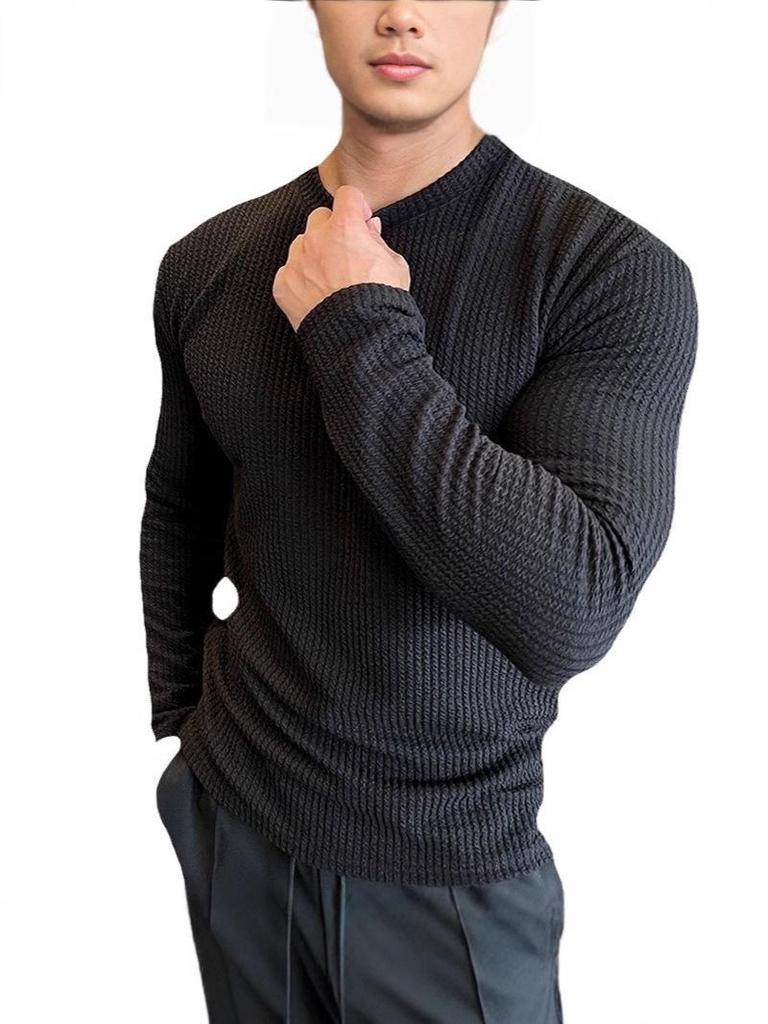 Men's European American Fashion Knit Sweater - Autumn/Winter Long Sleeve Top, Thick Knitwear for Youth