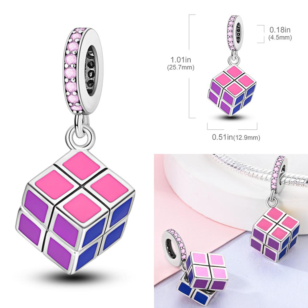 Pink Series Charmscopper Perfume Butterfly Charm Beads Pendent Dangle Fit Original Bangle Charm Bracelet Diy Women Jewelry