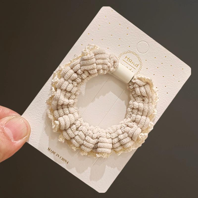 2025 Gumička do vlasů s krajkovým okrajem a sladkou vůní – Dámská gumička ve stylu tenkého střeva na drdoly a vlasové doplňky