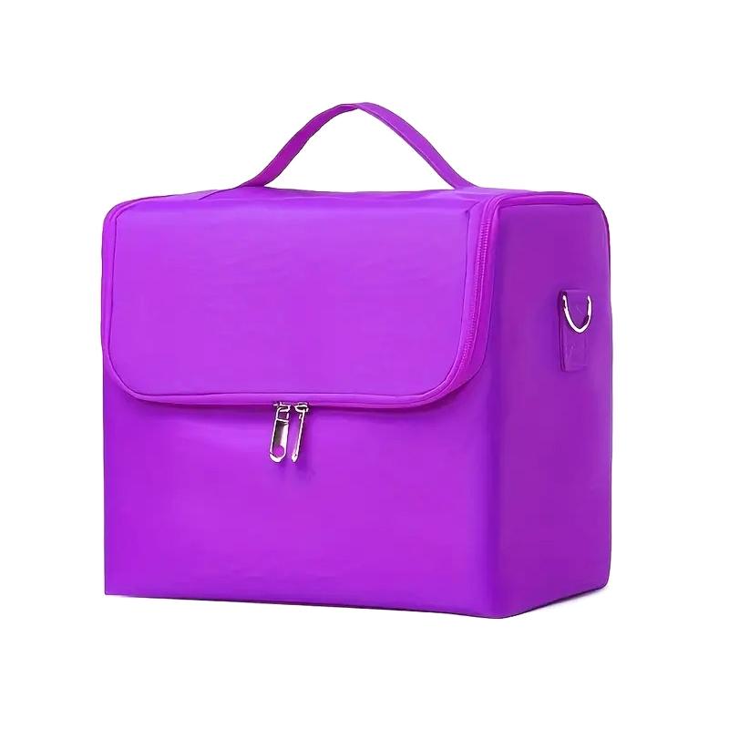 

Профессиональный косметический ящик для инструментов, переносная сумка для хранения косметики, полуперманентный набор для мастерской из ткани Оксфорд, косметические принадлежности фиолетовый