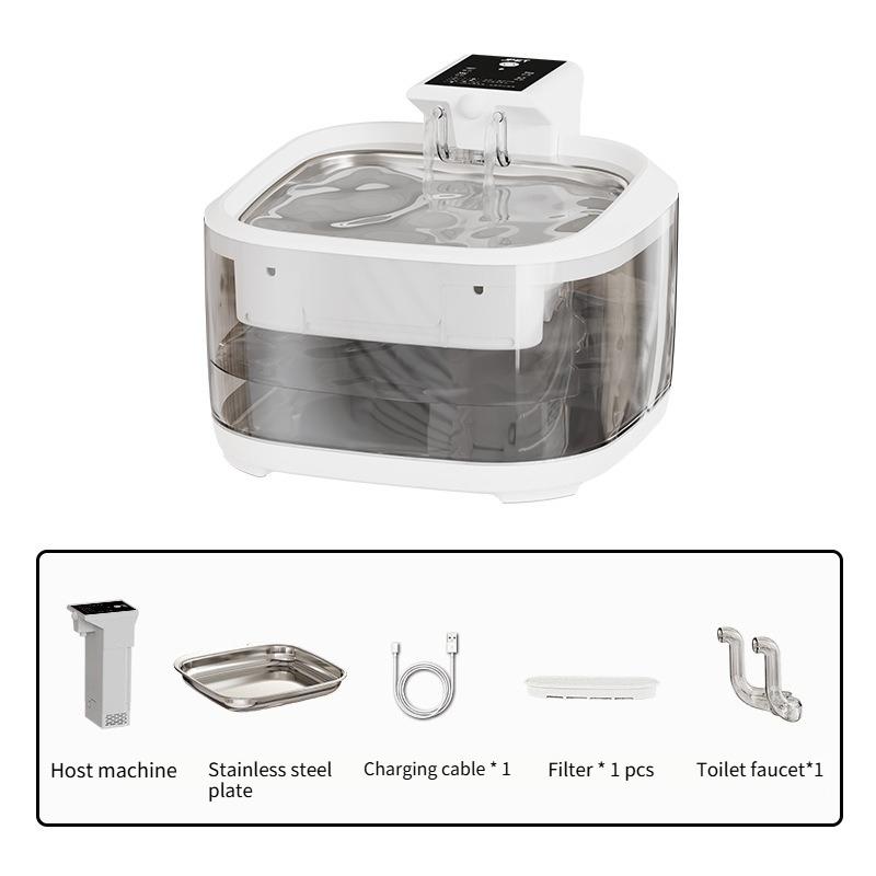 3.2L Wireless Cat Automatic Water Dispenser with Charging Cycle, Flowing Water, Pet Automatic Dog Water Dispenser