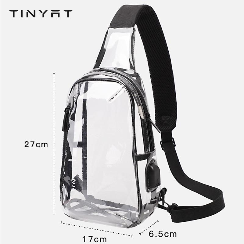 PVC Transparent Waterproof Chest Bag with USB Charging