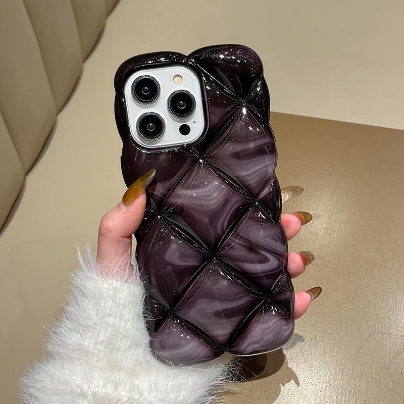 Fashion Gradient Glitter Cubes Grid Pattern Case For iPhone 16 15 13 12 11 Pro Max 15 Plus Shockproof Phone Cover Shell