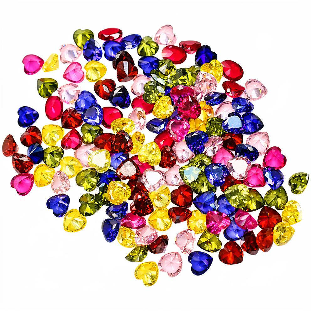 Natural Sapphire Loose Gemstone Mix 9 pcs 6x6 mm Heart Shape Lot September Birthday Birthstone