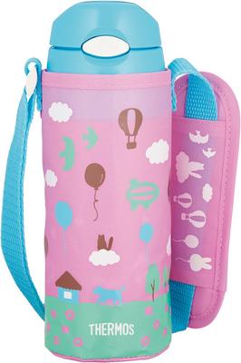 Thermos Vacuum Insulated Straw Bottle 400ml Light Pink LP [One Touch] FHL-401F