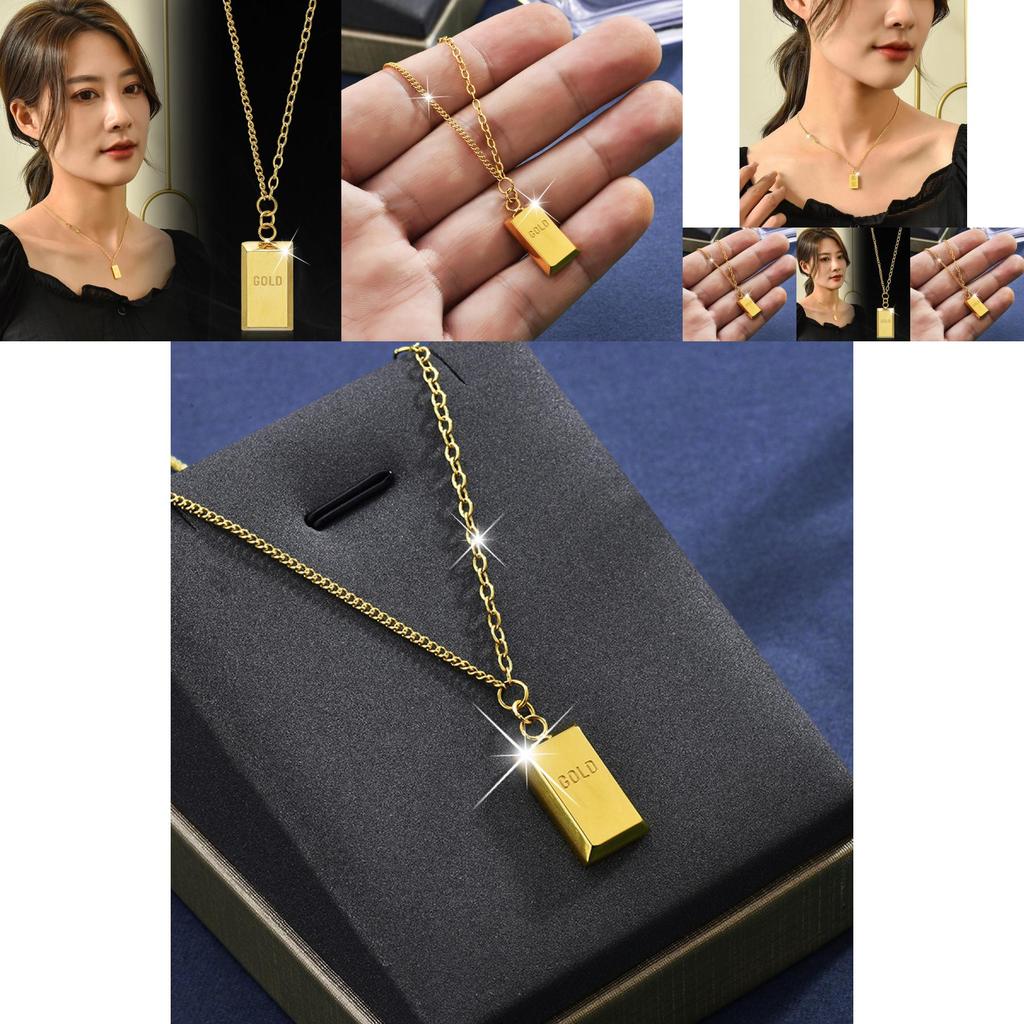 Elegant Gold-plated Titanium Steel Clavicle Chain Necklace For Trendy Women