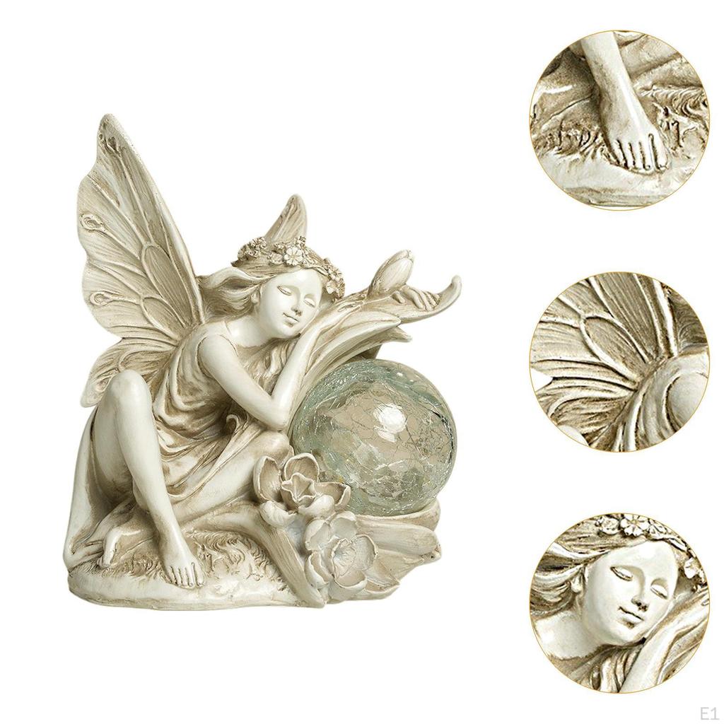 Garten Solar Statue Licht Elf Mädchen Skulptur Fee Figurine Rasen Ornament für Bauernhaus