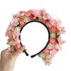 Adjustable Silk Flower Headband Beautiful Flower Hairband Accessory Lovely Flower Embellished Hair Decoration