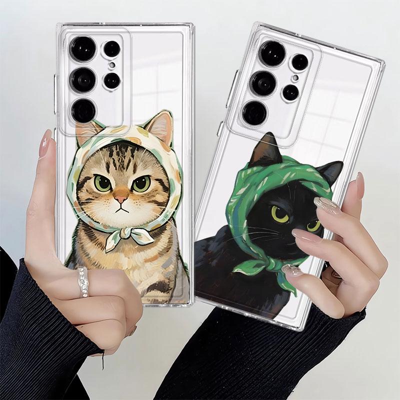 Cartoon Cat Phone Cover Case for Samsung Galaxy S26 S23 Ultra Note 20 Ultra 10 S24 S22 FE S21 S20 Plus S25 Edge