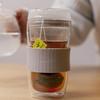 POKETLE Glass Tumbler with Lid, 330ml, Double-Walled, Heat-Resistant, Dishwasher-Safe, BPA-Free, Vidro 330, Ivory