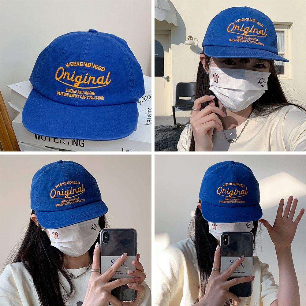 Freedom Outdoors Women's Royal Blue Casual Breathable Baseball Cap Embroidery Hip Hop Sun Hat Cotton Outdoor Snapback Hat Running