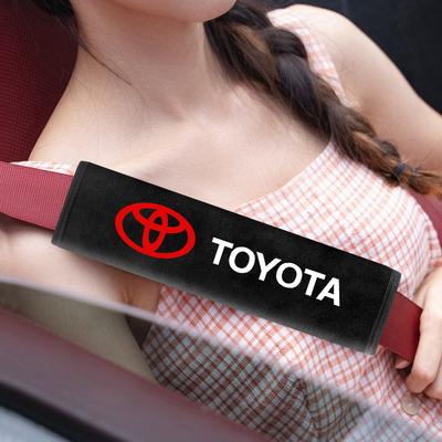 2pcs Car Interior Stickers Seat Belt Cotton Safety Belt Shoulder Cover for Corolla Camry Rav4 Yaris Hilux Prius Auris